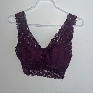 Elegant Lace Bralette in Plum